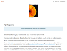 Tablet Screenshot of 42magazine.submittable.com
